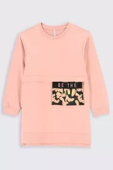 Трикотажное платье Coccodrillo пудрово-розовый с принтом