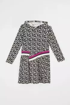 Трикотажное платье Coccodrillo разноцветная с декоративной резинкой на талии