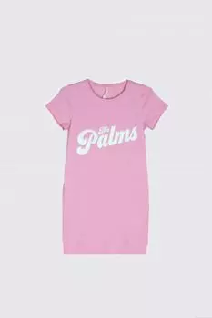 Трикотажное платье Coccodrillo розовый с принтом