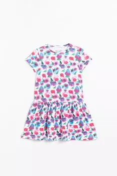 Трикотажное платье Coccodrillo с акварельным цветочным принтом