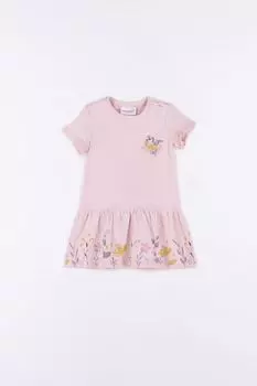 Трикотажное платье Coccodrillo в розовом цвете с декоративными оборками