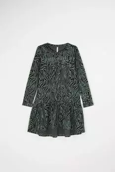Трикотажное платье Coccodrillo зеленый с отпечатком
