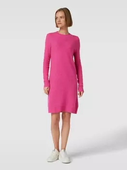 Трикотажное платье длиной до колена с круглым вырезом в рубчик Christian Berg, фуксия