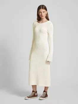 Трикотажное платье длиной до колена в стиле букле Gina Tricot, кремовый