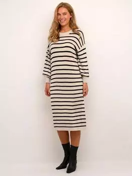 Трикотажное платье-джемпер в полоску мала KAFFE, цвет Feather Grey