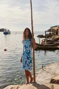 Трикотажное платье Florrie из 100% хлопка Boden, синий