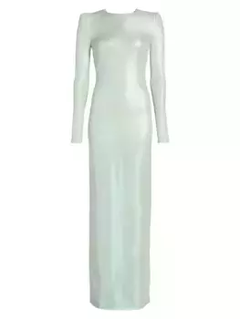 Трикотажное платье Frieze с длинными рукавами и пайетками Galvan, цвет iridescent