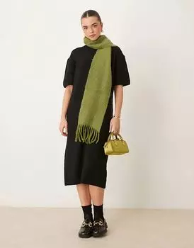 Трикотажное платье-футболка Gina Tricot midaxi черного цвета