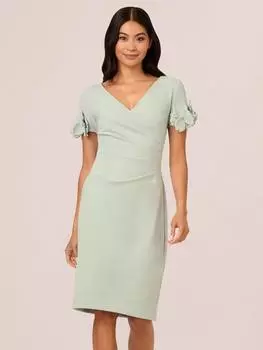 Трикотажное платье-футляр из крепа Adrianna Papell, цвет Icy Sage