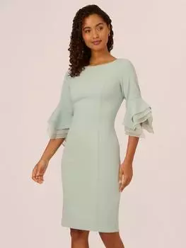 Трикотажное платье-футляр из крепа Adrianna Papell, цвет Icy Sage