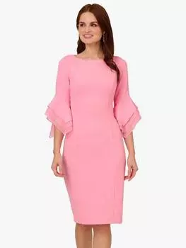Трикотажное платье-футляр из крепа Adrianna Papell, светло-розовый