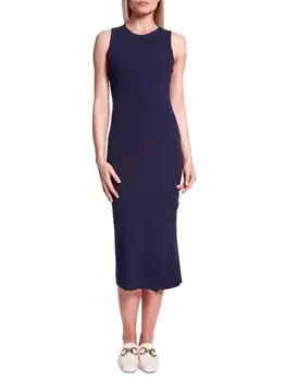 Трикотажное платье-футляр миди Astron Capsule 121, темно-синий