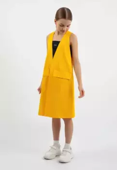 Трикотажное платье Gulliver с контрастными вставками, желтый