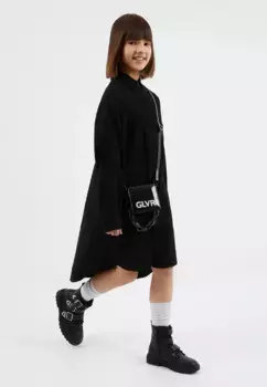 Трикотажное платье Gulliver с застежкой на пуговицы, черный