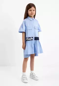Трикотажное платье Gulliver, удобного кроя, голубой