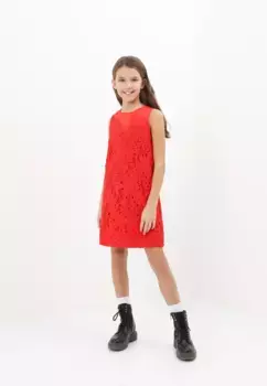 Трикотажное платье Гулливер, выполненное из кружева Gulliver, красный