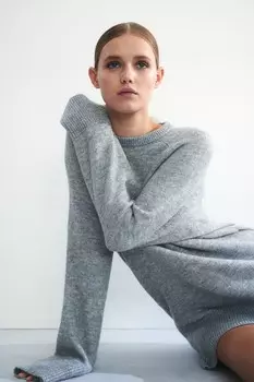 Трикотажное платье H&M, серый