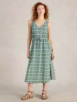 Трикотажное платье хайди с геометрическим рисунком White Stuff, разноцветный