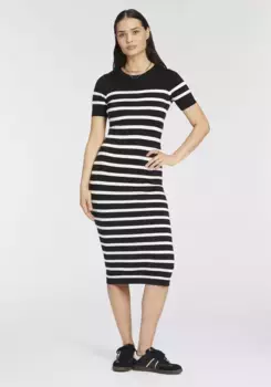 Трикотажное платье HECHTER PARIS с короткими рукавами - НОВАЯ КОЛЛЕКЦИЯ, черно-белый