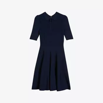 Трикотажное платье Hillder с кружевным лифом и завязками Ted Baker, синий