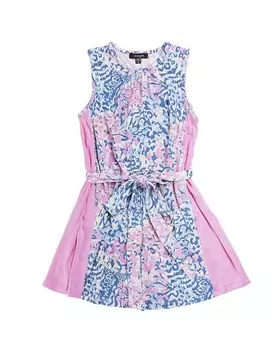 Трикотажное платье IMOGA с поясом, мультиколор