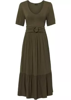 Трикотажное платье из экологически чистой вискозы Bodyflirt, зеленый