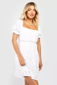 Трикотажное платье из джерси с лучшими рукавами Boohoo, белый