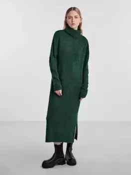 Трикотажное платье из кусочков "PCJULIANA LS ROLLNECK KNIT DRESS NOOS BC" Pieces, цвет Trekking Green