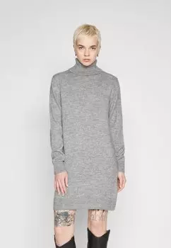 Трикотажное платье JDYLIBBYROLL NECK DRESS, цвет medium grey melange
