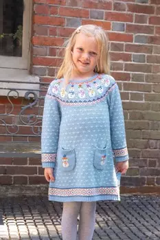 Трикотажное платье JoJo Maman Bb Snowman Fair Isle Jojo Maman Bb, синий
