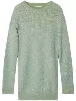 Трикотажное платье-кейп с пайетками Stella McCartney, зеленый