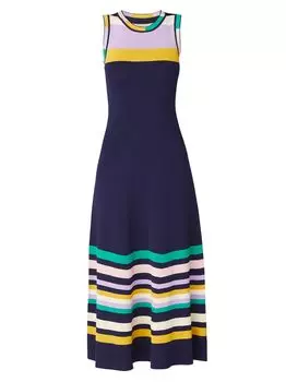 Трикотажное платье Kourt в рубчик Shoshanna, нави