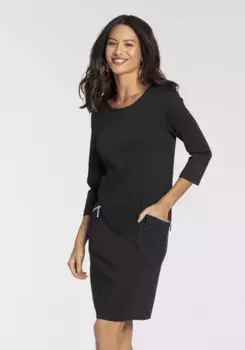 Трикотажное платье Laura Scott с карманами на молнии - НОВАЯ КОЛЛЕКЦИЯ, черный