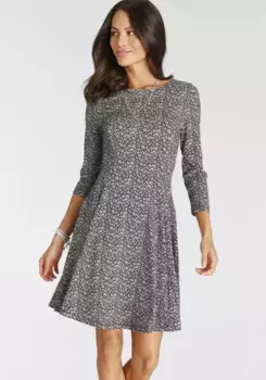 Трикотажное платье Laura Scott с модным принтом по всей поверхности, цвет Schwarz-Geblmt