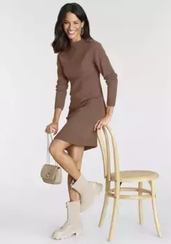 Трикотажное платье Laura Scott с пуговицами, цвет Cognac-Meliert