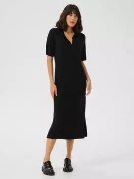 Трикотажное платье lizza polo KAFFE, черный