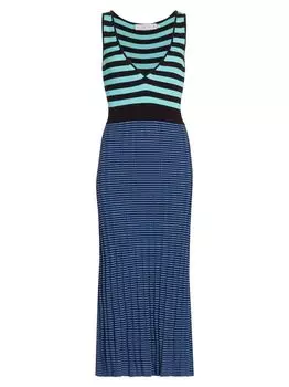 Трикотажное платье-майка в полоску Proenza Schouler White Label, черный