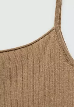 Трикотажное платье MANDARIN Mango, светло-коричневый