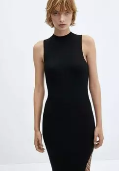 Трикотажное платье Mango, черное
