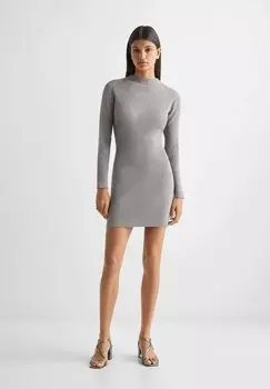 Трикотажное платье Mango, серое