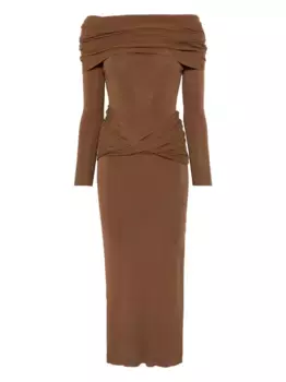 Трикотажное платье макси Aya Muse, коричневый