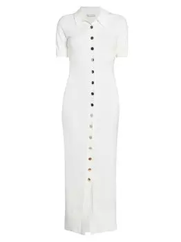 Трикотажное платье макси Hestia на пуговицах Altuzarra, белый