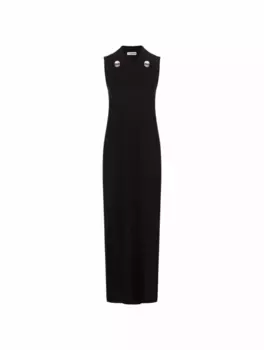 Трикотажное платье макси Jil Sander, черный
