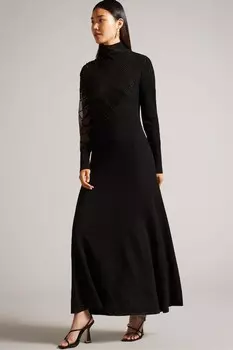 Трикотажное платье макси Leonhaa Ted Baker, черный