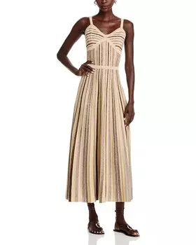 Трикотажное платье макси Misook, коричневый/бежевый