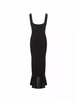 Трикотажное платье макси Nanushka, черный