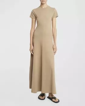 Трикотажное платье макси Noelle с короткими рукавами Proenza Schouler White Label, цвет Khaki