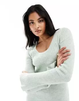 Трикотажное платье макси с овальным вырезом ASOS DESIGN