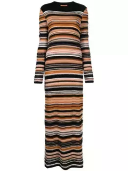 Трикотажное платье макси в полоску Missoni, оранжевый