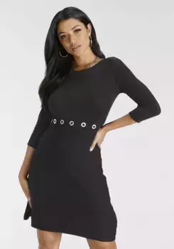 Трикотажное платье Melrose с декоративными заклепками, черный